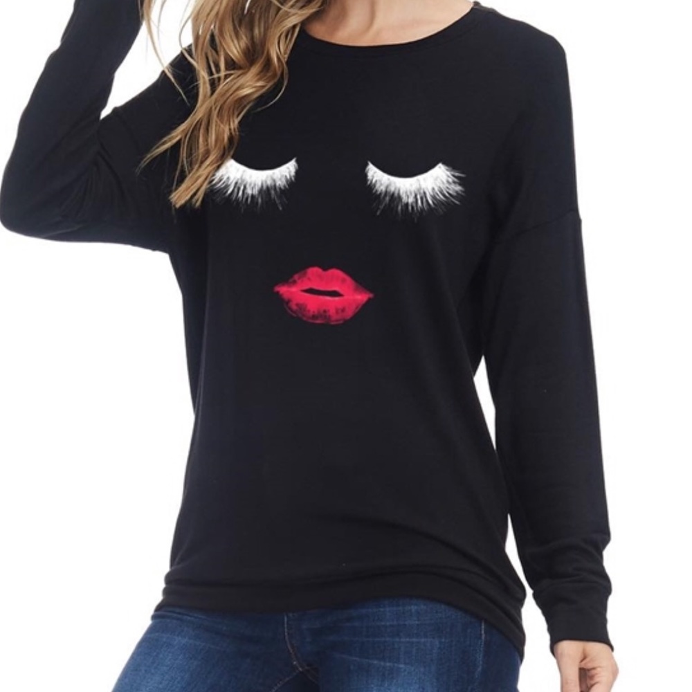 Lashes And Lipstick Long Sleeve